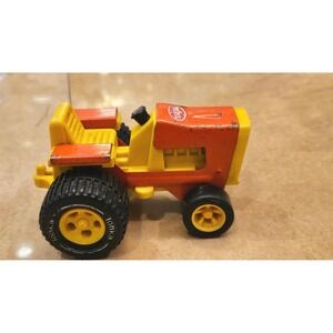 Vintage Tonka 1976 Pressed Steel Tractor Toy Orange Yellow Collectible toys
